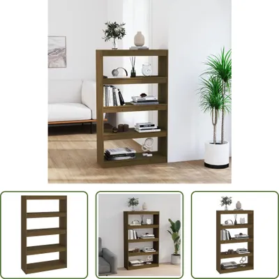Produktbild von The Living Store Bücherregal/Raumteiler Honigbraun 80x30x135,5 cm Kiefernholz