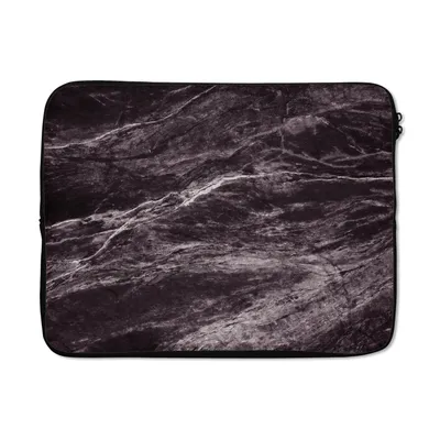 Produktbild von MuchoWow® Laptop Hülle 17 Zoll Laptoptasche Marmor - Steine - Schwarz - Weiß - Zipper - Schutzabdeckung