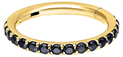 Produktbild von Wildcat Piercingringe - Pave Set Crystals Conch Ring aus Chirurgenstahl 316L, Körperstelle: Ohr, Nase, Lippe, Bauchnabel, Stärke: 1,2mm| Durchmesser: 12,0mm, Gold-Schwarz