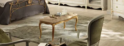 Produktbild von Schlafzimmer Bank Design Bank Wohnzimmer Bänke aus Naturholz Goldenes Hocker