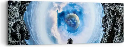 Produktbild von Bild auf Leinwand - Leinwandbild - Kosmos Planet - 90x30cm - Wand Bild - Wanddeko - Wandbilder - Leinwanddruck - Bilder - Kunstdruck - Wanddekoration - Leinwand bilder - Wandkunst - AB90x30-4025