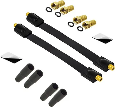 Produktbild von PremiumX 2x Sat Fensterdurchführung 4x F-Stecker 4x Gummitüllen Flachkabel