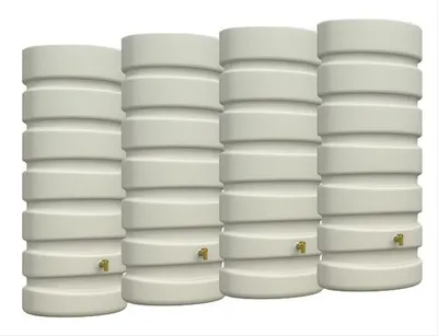 Zdjęcie produktu dla Zbiornik na deszczówkę Classic 4x650 litrów zestaw piaskowy beżowy 4Rain 295626
