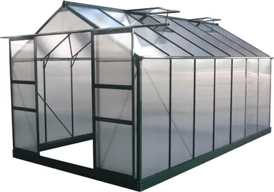 Immagine prodotto di Serra da giardino in policarbonato DAHLIA Verde Abete 13,29 m²