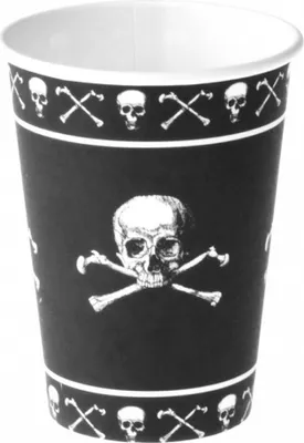 Produktbild von Schwarze Totenkopf Becher mit Piratenschädel