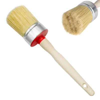 Produktbild von Premium Rundpinsel Ø 50 mm mit Naturborsten – Ergonomischer Malerpinsel aus Buchenholz für Renovierung & Lackierarbeiten