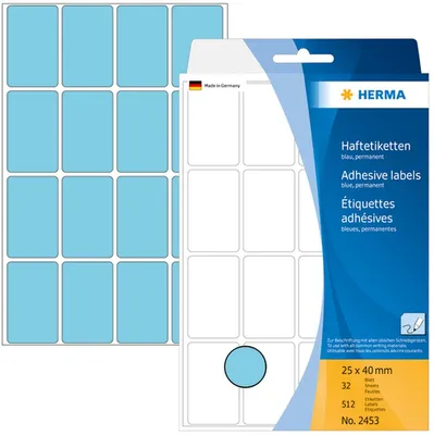 Produktbild von Vielzweck-Etiketten 25x40mm blau VE=10x512 Stück