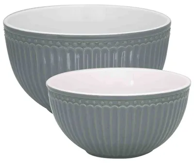 Produktbild von Greengate Alice Servierschüssel stone grey Set2