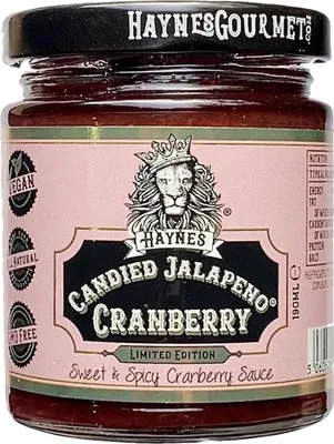 Obrázok produktu pre Haynes Gourmet Candied Jalapeno Cranberry - sladké a pikantné jalapeños s príchuťou brusníc