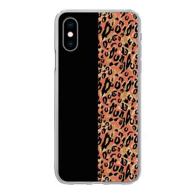Produktbild von MuchoWow® Handyhülle Schutzhülle Hülle für iPhone X Pantherdruck - Gold - Schwarz Silikon Softcase Handy Hülle - Handyhülle