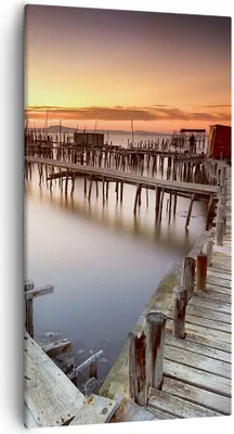 Produktbild von Bild auf Leinwand - Leinwandbild - Brücke Boot Meer - 55x100cm - Wand Bild - Wanddeko - Wandbilder - Leinwanddruck - Bilder - Kunstdruck - Wanddekoration - Leinwand bilder - Wandkunst - PA55x100-3807