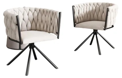 Obrázek produktu pro Jídelní židle - Sada 2 kusů - Otočná židle - Židle - Pohodlná židle - Ergonomický design - Otočná o 360°