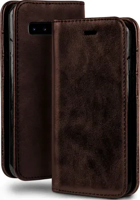 Produktbild von moex® Klapphülle kompatibel mit Samsung Galaxy S10 Plus - Hülle mit Kartenfach, Erdbraun