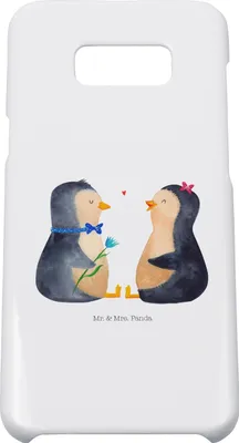 Produktbild von Mr. & Mrs. Panda Samsung Galaxy S8 plus Handyhülle  Pinguin Pärchen - Weiß - Geschenk, Handy, Hochzeitstag, Liebe, Case, Cover, Hülle, Hochzeit, Verknallt, Liebespaar