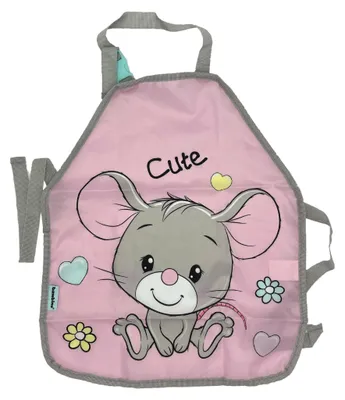 Produktbild von Malschürze Kinder Mal-Kittel Schürze Maus Kinder Mädchen Schule bambino