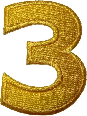 Produktbild von Zahl 3 - 4.9x3.7cm: Zahl/Ziffer Gelb - Aufnäher, Bügelbild, Aufbügler, Applikationen, Patches, Flicken, Zum Aufbügeln
