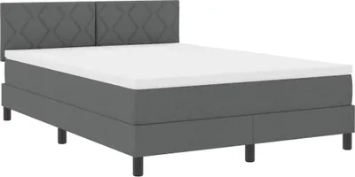 Obrázek produktu pro vidaXL Skříňová postel s matrací tmavě šedá 140 x 200 cm látka