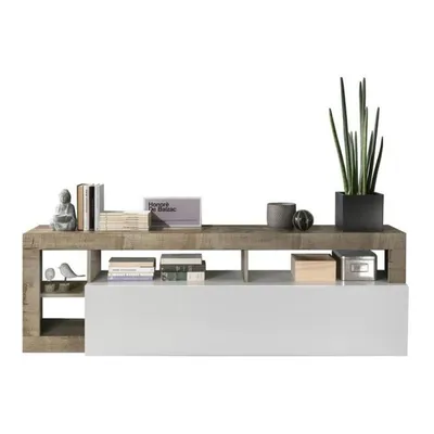 Produktbild von TV-Möbelstück,Weiß Lackiert mit Holzakzent, 184 x 42 x 56 cm