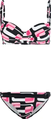 Produktbild von KangaROOS Bügel-Bikini schwarz-rosa Größe 42 Cup F