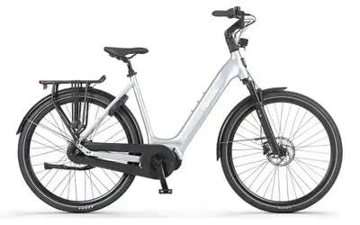 Produktbild von Tomos EB 18 - E-Bike - 28 Zoll - 250W Motor - 160 km Reichweite - 7-Gang - Hydraulische Scheibenbremsen - 748Wh Akku - Tiefeinsteiger - Silber Champagne Glänzend