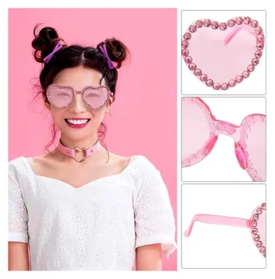 Produktbild von Herzförmige Sonnenbrille aus Acryl für Partys und den Alltag