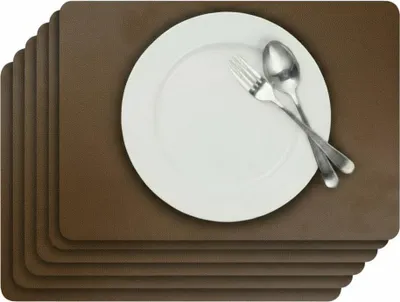 Image de Set de sets de table Cosy&Trendy - Effet cuir - Gris - 43 x 30 cm - 6 pièces
