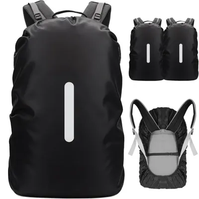 Produktbild von Regenschutz Rucksack Regenhülle - Wasserdicht - 18 bis 70 Liter - Reflektierend - 2 Stück