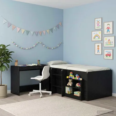 Image de vidaXL Table de chevet en aggloméré chêne noir 100 x 45 x 75 cm