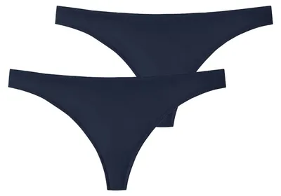 Produktbild von Schiesser Damen String 2-Pack Invisible Lace - nachtblau - Größe 36