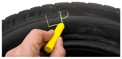 Immagine prodotto di Gesso per pneumatici, giallo, marcatura, marcatore, gessetto