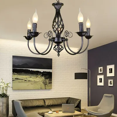 Image de Plafonnier Lampe à suspendre Plafonnier rétro Lustre Métal Fer E14 Lampe à suspendre Lampe Loft Plafonnier