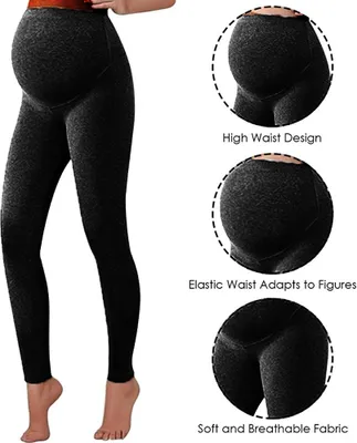 Produktbild von 2 Set Damen Umstandsmode Leggings Umstandsleggings Umstands- Leggings Strumpfhosen Leggins,(schwarz, L)