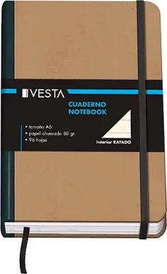 Produktbild von Vesta Natur Notizbuch Mit Linien A6 96 Blatt Golden Golden One Size
