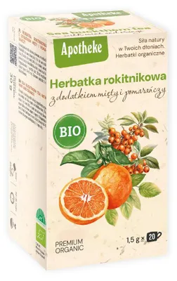 HERBATKA ROKITNIKOWA Z MIĘTĄ I POMARAŃCZĄ BIO (20 x 1,8 g) 36 g - APOTHEKE