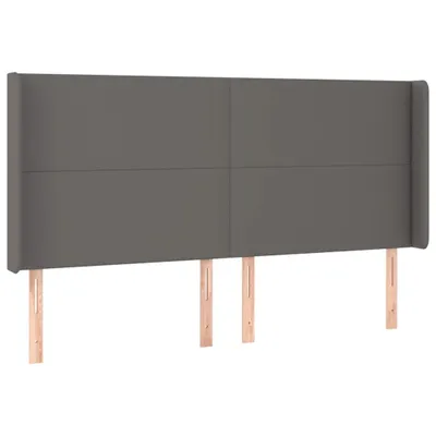 Produktbild von vidaXL Kopfteil mit Ohren Grau 203x16x118/128 cm Kunstleder