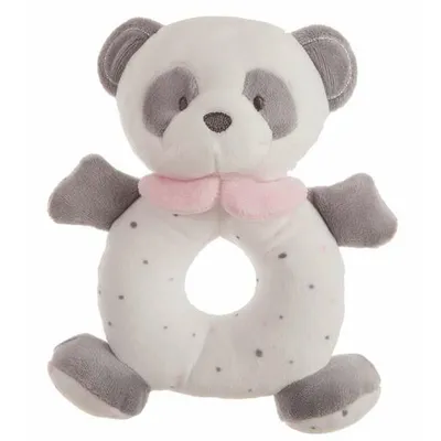 Produktbild von Plüschtier mit integrierter Rassel Pandaknochen Rosa 20 cm