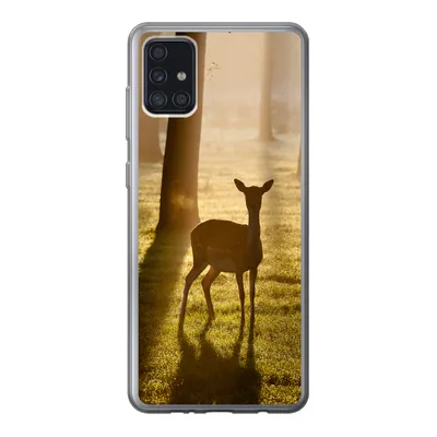 Produktbild von MuchoWow® Handyhülle Schutzhülle Hülle für Samsung Galaxy A52 5G Hirsche - Sonne - Bäume Silikon Softcase Handy Hülle - Umschlag