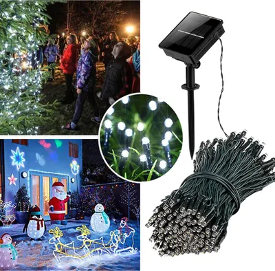Produktbild von 20M 200Leds Solar Lichterkette Außen Innen,Kaltweiß Weihnachtsbeleuchtung 8 Modi Wasserdicht, Deko für Weihnachten Hof Garten Balkon Baum Camping