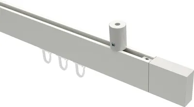 Produktbild von Interdeco Innenlaufstange / Gardinenstange mit Innenlauf Weiß, Typ Sonius Lox (Quader) Deckenmontage, 14x35 mm 1-läufig, 220 cm