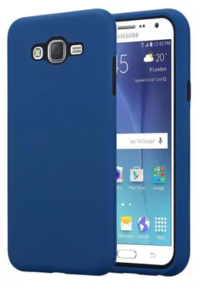 Produktbild von Cadorabo Hülle für Samsung Galaxy J7 2015 Schutz Hülle in Blau Hybrid Handyhülle Etui TPU Silikon Cover