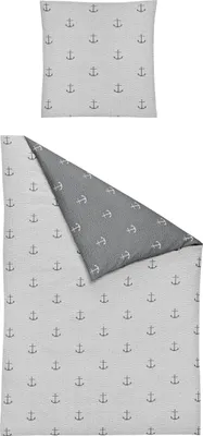 Produktbild von BIERBAUM Bettwäsche Seersucker silber 155x220cm, mit 1 Kissen