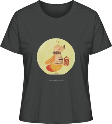 Produktbild von Mr. & Mrs. Panda Oberteil Damen Glühwürmchen Größe L - Anthrazit - Geschenk, Liebesspruch, Lieblingsmensch, Basic Shirt, Lustige Sprüche, T-Shirt, Jahrestag, Liebe