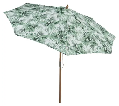 Produktbild von KOMFOTTEU 270 cm großer Terrassenschirm, runder Marktschirm mit Holzstange, 8 stabilen Streben, Neigungsfunktion, belüfteter Oberseite, Outdoor Sonnenschirm für Garten, Terrasse, Strand, Poolbereich