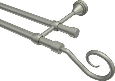 Produktbild von Interdeco Gardinenstange / Vorhangstange Chrom matt, Typ Primus Allegra (Spirale), 16 mm Ø 2-läufig, 280 cm