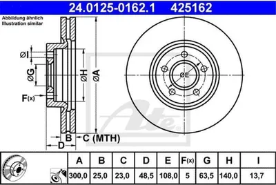 Produktbild von ATE Bremsscheiben (2 Stück) 24.0125-0162.1