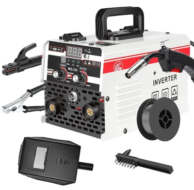 Immagine prodotto di Saldatrice MIG250 - Saldatrice MIG multifunzione (3-in-1) - Portatile - Inverter - Display digitale a LED - Corrente di saldatura regolabile - 220 V