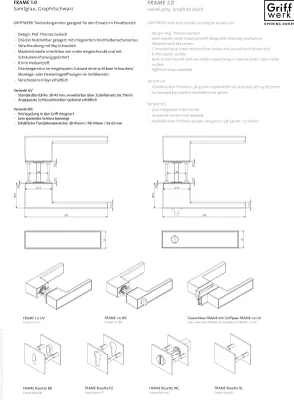 Produktbild von GRIFFWERK Griffpaar FRAME 1.0 ohne Einleger - Design Manufaktur WC li Samtgrau TS 48-54mm