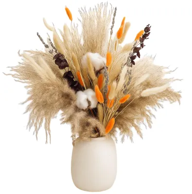 Productafbeelding van 80 takken gedroogde bloemen met pampasgras in verschillende soorten
