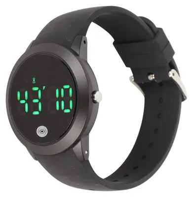 Produktbild von Digitale, wasserdichte Uhr mit Multifunktion, stilvollem Design, Farbtouchscreen, Countdown-Timer, 12/24-Stundenanzeige, Sportuhr, schwarzes Gehäuse, schwarzes Armband, klein