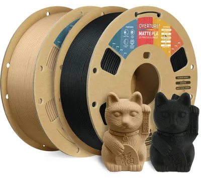 Matte PLA-Filament 1,75 mm, 2 kg, Schwarz & Hellbraun